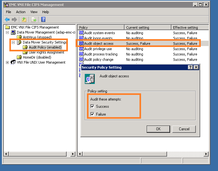 EMC Audit Policy